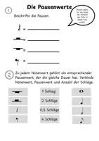 Vorschau - Arbeitsblätter - Übungen zu den Pausenwerten Klasse 3/4 - Seite 1