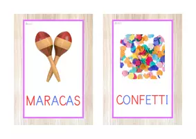Vista previa - Tarjetas / Manipulativos - INGLÉS - Vocabulario letra MAYÚSCULA (carnaval) - página 1