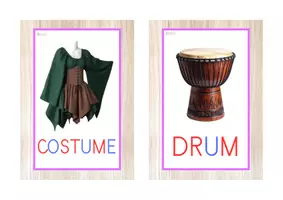 Vista previa - Tarjetas / Manipulativos - INGLÉS - Vocabulario letra MAYÚSCULA (carnaval) - página 2