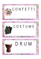Vista previa - Tarjetas / Manipulativos - INGLÉS - Lecto-escritura MAYÚSCULA (carnaval) - página 1