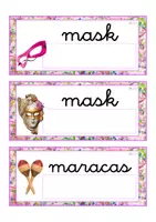 Vista previa - Tarjetas / Manipulativos - INGLÉS - Lecto-escritura minúscula ligada (carnaval) - Portada