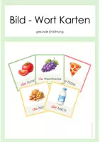 Vorschau - Bildkarten - Bild-Wort Karten gesunde Ernährung/Lebensmittel - DaZ - Deckblatt