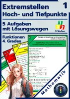 Vorschau - Arbeitsblätter - Extrempunkte Funktionen 4. Grades | Aufgaben GÜNSTIG KAUFEN - Deckblatt