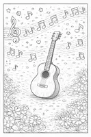 Vorschau - Mal- und Bastelvorlagen - Ausmalbilder Zupfinstrumente Gitarre Harfe Ukulele - Seite 2