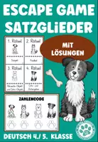 Vorschau - Stationenlernen - Escape Game Satzglieder bestimmen Deutsch 4. Klasse - Deckblatt