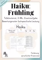 Vorschau - Arbeitsblätter - Haiku schreiben: Frühling inkl. Bewertungsraster - Deckblatt