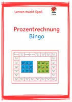 Vorschau - Spiele - Prozentrechnung - Bingo - Deckblatt