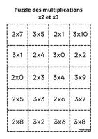 Aperçu - Apprentissages en autonomie - Puzzle des multiplications x2:x3 - Page 1