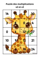 Aperçu - Apprentissages en autonomie - Puzzle des multiplications x2:x3 - Page de couverture