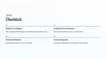 Vorschau - Unterrichtsreihen - Digitale Werkzeuge in der Statistik – praxisnah & kompetenzorientiert | Präsentation | Mathematik Sek II - Seite 1