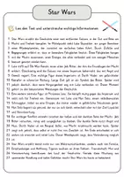 Vorschau - Arbeitsblätter - Star Wars Lesetext mit Fragen + Lösungen Leseverstehen Wortspeicher didaktische Reserve Lesen Leseverständnis - Seite 3