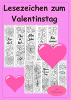 Vorschau - Arbeitsblätter - Lesezeichen zum Valentinstag - Ausmalbilder - Malvorlagen - Deckblatt