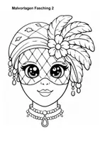Vorschau - Mal- und Bastelvorlagen - Malvorlagen Fasching 2 venetianische Masken - Seite 3