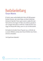 Vorschau - Mal- und Bastelvorlagen - Bastelbogen: Mobile Clown - Seite 1