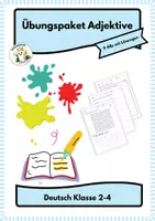 Vorschau - Arbeitsblätter - Adjektive kompakt – Arbeitsblätter mit Lösungen - Deckblatt
