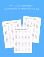 Vorschau - Arbeitsblätter - Tägliche Übungen zur Subtraktion im ZR 10 - Deckblatt
