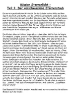 Vorschau - Arbeitsblätter - Mission Sternenlicht - Lesetext Teil 1 (3./4. Klasse) - Seite 1