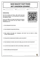 Vorschau - Unterrichtsreihen - Was macht Fast Food mit unserem Gehirn? - Homeschooling - Deckblatt