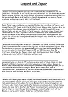 Vorschau - Arbeitsblätter - Lesetext Jaguar und Gepard mit Fragen - Seite 1