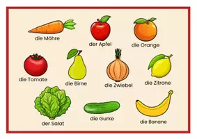 Vorschau - Arbeitsblätter - Obst und Gemüse | Spiel | Was fehlt? | DaF DaZ | A1 - Seite 1