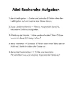 Vorschau - Aufgabenkarten - Mini-Recherche-Aufgaben - Seite 1