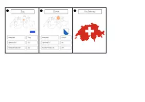 Vorschau - Merkblätter - Kantonskarten der Schweiz - Lernfächer - Seite 1