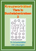 Vorschau - Arbeitsblätter - Kreuzworträtsel Buchstabenkreise Tiere 2 - Deckblatt