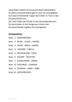 Vorschau - Arbeitsblätter - Kreuzworträtsel Buchstabenkreise Tiere 2 - Seite 1