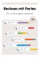 Vorschau - Spiele - Rechnen mit Perlen // Plus- und Minusaufgaben handelnd lösen - Deckblatt
