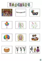 Vorschau - selbst erstellte Cliparts/Grafiken - Symbole fürs Vokabelheft "Fasching / Karneval" DaZ / DaF / Deutsch - Seite 1