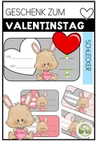 Vorschau - Mal- und Bastelvorlagen - Valentinstag im Klassenzimmer – Schlecker mit Geschenkkarte - Deckblatt