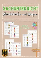 Vorschau - Arbeitsblätter - Arbeitsblatt Bundesländer Deutschland erkennen - Wappen+Umrisse - Deckblatt