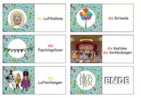Vorschau - Spiele - Domino "Fasching / Karneval" Deutsch / DaZ / DaF - Seite 2