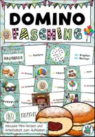 Vorschau - Spiele - Domino "Fasching / Karneval" Deutsch / DaZ / DaF - Deckblatt