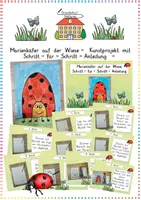 Vorschau - Mal- und Bastelvorlagen - Frühling: Marienkäfer auf der Wiese - Kunstprojekt & Ausmalbild (Schritt-für-Schritt) - Kunst - Kl. 1/2 - Deckblatt