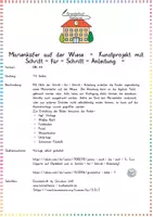 Vorschau - Mal- und Bastelvorlagen - Frühling: Marienkäfer auf der Wiese - Kunstprojekt & Ausmalbild (Schritt-für-Schritt) - Kunst - Kl. 1/2 - Seite 1