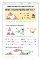 Vorschau - Arbeitsblätter - Dreieck: Innenwinkel, Scheitelwinkel, Nebenwinkel, Stufenwinkel, Wechselwinkel - Deckblatt