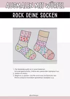 Vorschau - Mal- und Bastelvorlagen - Ausmalen mit Würfel - Rock deine Socken - Seite 1