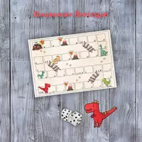 Vorschau - Stationenlernen - 🦕 Dinosaurier Brettspiel Leiterspiel zählen Kindergarten - Deckblatt