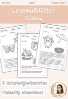 Vorschau - Arbeitsblätter - Lesemalblätter - Frühling - Klasse 1-2 - Deckblatt