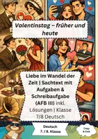 Vorschau - Arbeitsblätter - Valentinstag – früher und heute: Liebe im Wandel der Zeit | Sachtext mit Aufgaben & Schreibaufgabe (AFB III) inkl. Lösungen | Klasse 7/8 Deutsch - Deckblatt