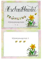 Vorschau - Fördermaterial/Inklusion - Abschreibkartei Frühling Klasse 2 - Deckblatt