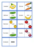 Vorschau - Spiele - Obst und Gemüse | Spiel | Domino mit Singular und Plural - Seite 2