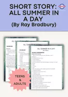 Vista previa - Hojas de trabajo - Short Story Teens-Adults All Summer in a Day,Ray Bradbury. - Portada