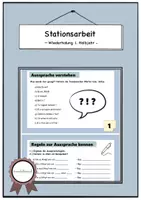 Vorschau - Stundenentwürfe - Stationsarbeit 1. Lernjahr Französisch (18 St.) - Deckblatt