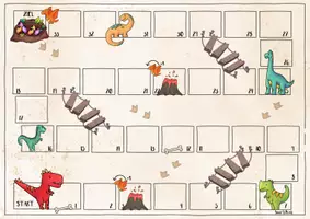 Vorschau - Stationenlernen - 🦕 Dinosaurier Brettspiel Leiterspiel zählen Kindergarten - Seite 1