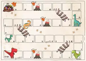 Vorschau - Stationenlernen - 🦕 Dinosaurier Brettspiel Leiterspiel zählen Kindergarten - Seite 2
