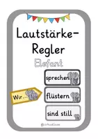 Vorschau - Präsentationen/Tafelbilder - Lautstärkeregler zur Visualisierung der Lautstärke: Version Elefant - Deckblatt