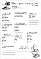 anteprima - Esercizi - What's your dream place / Interview / Inglese - Pagina 1