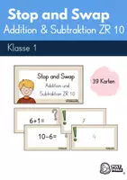 Vorschau - Aufgabenkarten - Stop and Swap Addition und Subtraktion ZR 10 Pultperle - Deckblatt